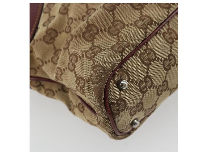 GUCCI GG Canvas Tote Bag Beige Silber 113016 Auth 175746 - Ansicht 16