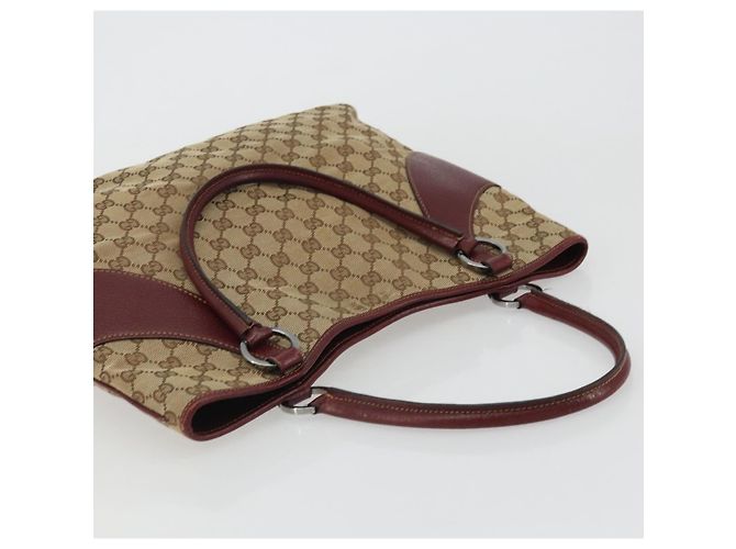 GUCCI GG Canvas Tote Bag Beige Silber 113016 Auth 175746 - Ansicht 6