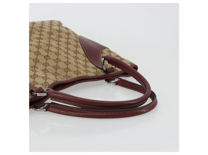 GUCCI GG Canvas Tote Bag Beige Silber 113016 Auth 175746 - Ansicht 7