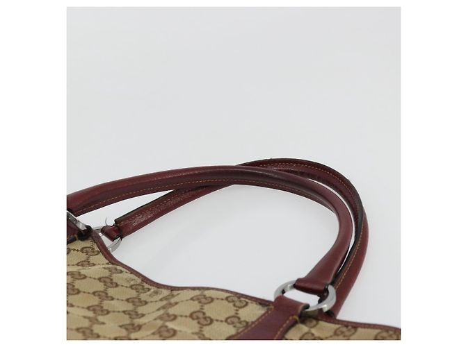 GUCCI GG Canvas Tote Bag Beige Silber 113016 Auth 175746 - Ansicht 8