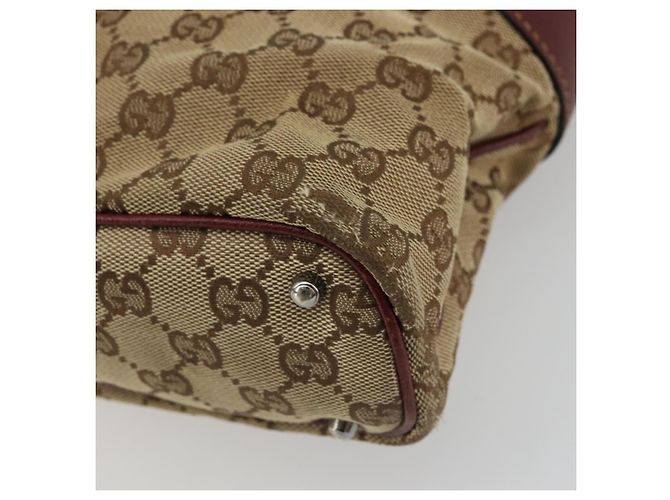 GUCCI GG Canvas Tote Bag Beige Silber 113016 Auth 175746 - Ansicht 9