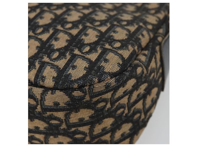 Borsa a spalla in tela Trotter Christian Dior blu navy oro Auth 175156 D'oro - vista 10