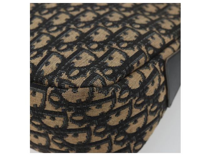 Borsa a spalla in tela Trotter Christian Dior blu navy oro Auth 175156 D'oro - vista 12