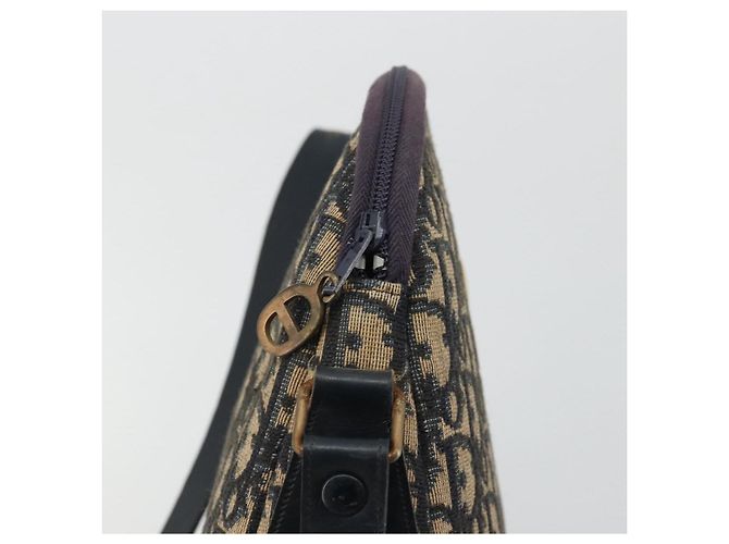 Borsa a spalla in tela Trotter Christian Dior blu navy oro Auth 175156 D'oro - vista 15