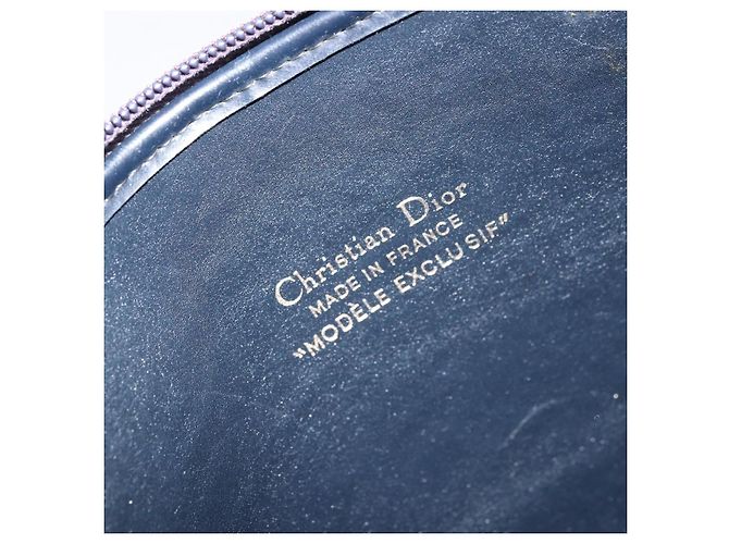 Borsa a spalla in tela Trotter Christian Dior blu navy oro Auth 175156 D'oro - vista 16
