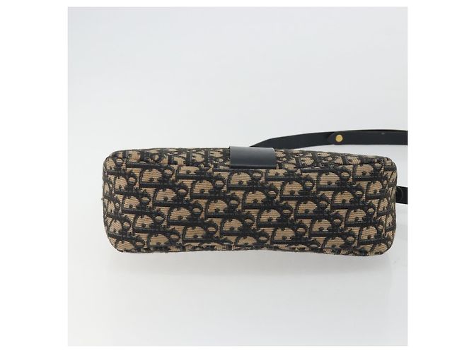 Borsa a spalla in tela Trotter Christian Dior blu navy oro Auth 175156 D'oro - vista 9