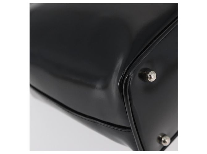 Borsa a Mano GUCCI Bamboo Smalto Nero Argento 000 781 0295 Auth 176588 - vista 16