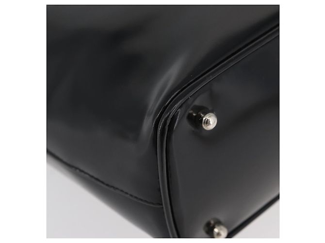 Borsa a Mano GUCCI Bamboo Smalto Nero Argento 000 781 0295 Auth 176588 - vista 8