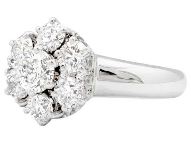 Autre Marque Anello "Fiore", oro bianco e diamanti. - vista 2
