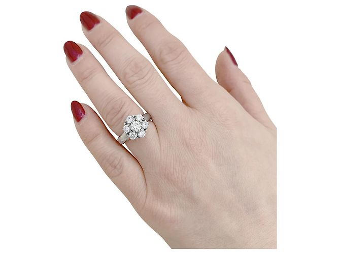 Autre Marque Anello "Fiore", oro bianco e diamanti. - vista 5