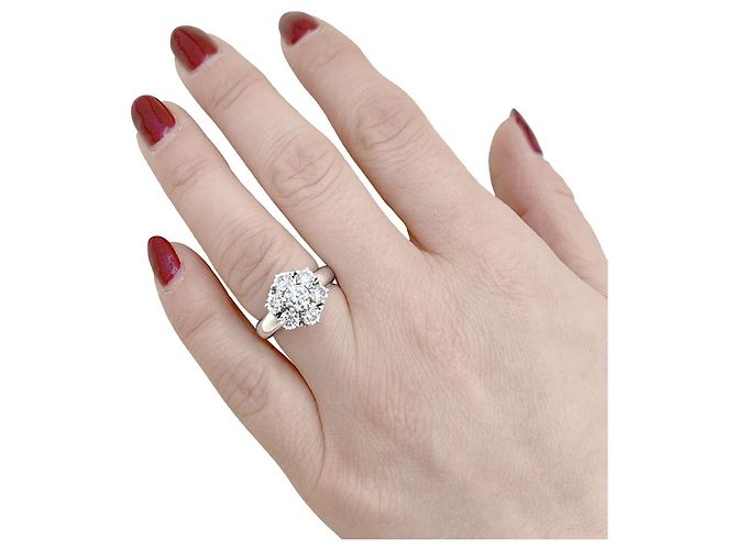 Autre Marque Anello "Fiore", oro bianco e diamanti. - vista 6