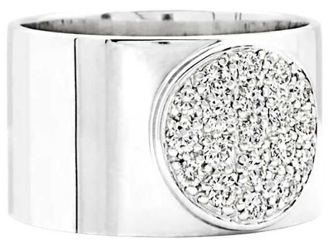 Anello Dinh Van, "Anthea", oro bianco e diamanti. - vista 3