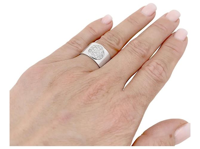 Anello Dinh Van, "Anthea", oro bianco e diamanti. - vista 6