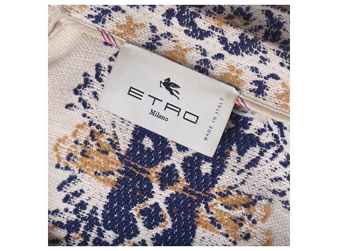 Giacca Etnica Jacquard Beige e Blu Marino Etro - vista 10