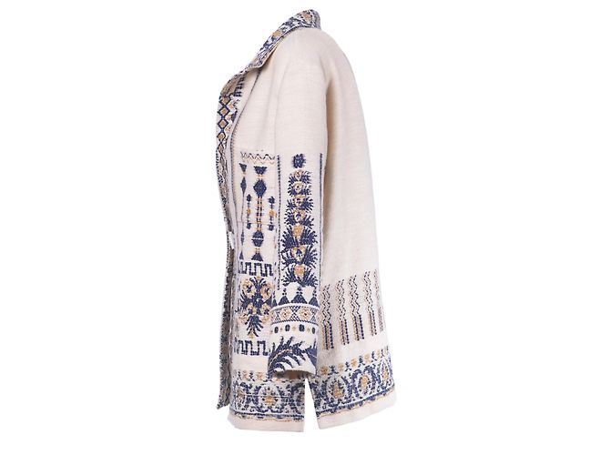 Giacca Etnica Jacquard Beige e Blu Marino Etro - vista 2