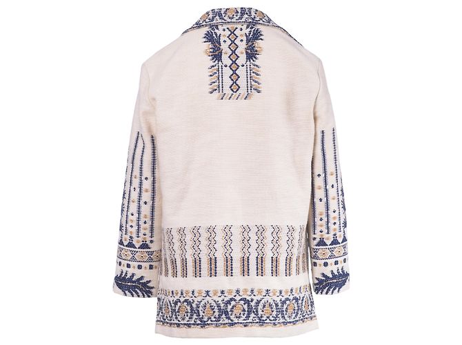 Giacca Etnica Jacquard Beige e Blu Marino Etro - vista 3