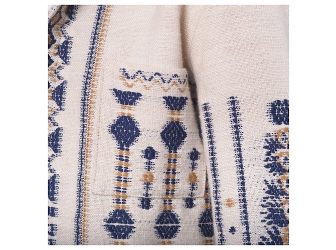Giacca Etnica Jacquard Beige e Blu Marino Etro - vista 5