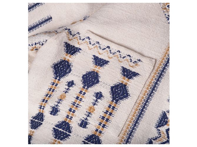 Giacca Etnica Jacquard Beige e Blu Marino Etro - vista 7