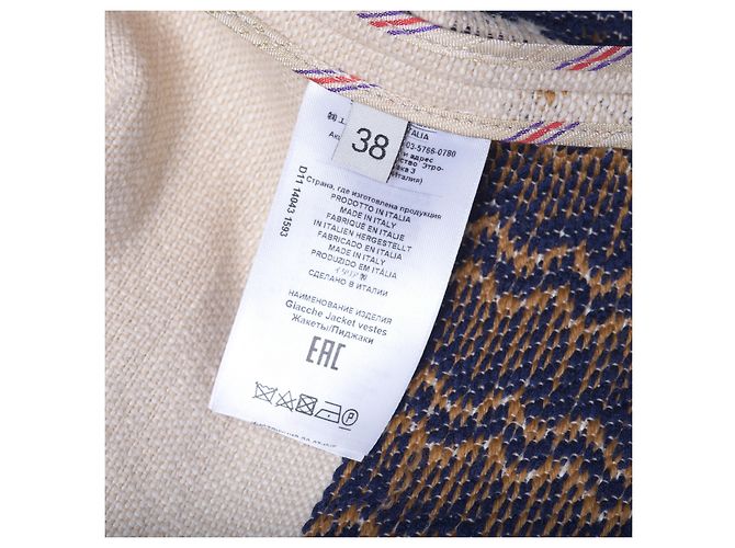 Giacca Etnica Jacquard Beige e Blu Marino Etro - vista 9