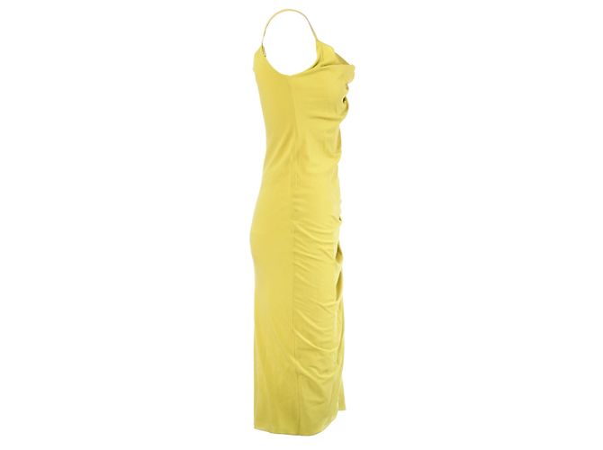 Autre Marque Vestido midi drapeado amarillo lima Anna Molinari Dorado - vista 2