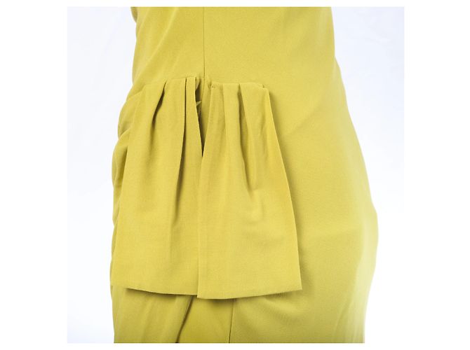 Autre Marque Vestido midi drapeado amarillo lima Anna Molinari Dorado - vista 6