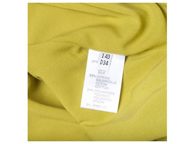 Autre Marque Vestido midi drapeado amarillo lima Anna Molinari Dorado - vista 7