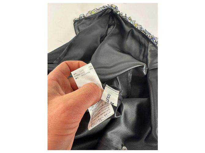 Vintage Courreges mehrfarbiges Blumen Kleid Schwarz M Mehrfarben - Ansicht 10