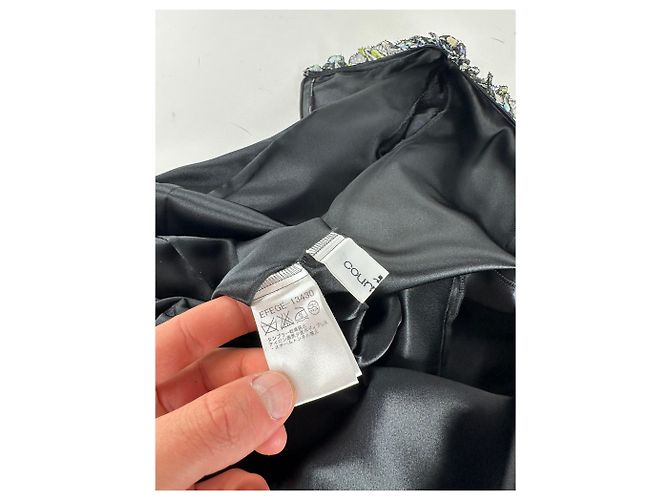 Vintage Courreges mehrfarbiges Blumen Kleid Schwarz M Mehrfarben - Ansicht 9