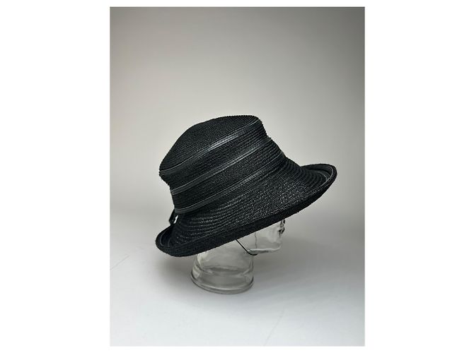 Vintage Givenchy Synthetik Hut Schwarz M - Ansicht 2