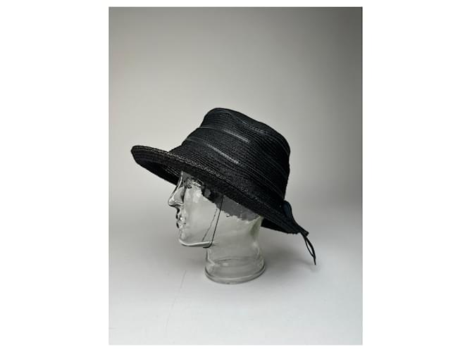 Vintage Givenchy Synthetik Hut Schwarz M - Ansicht 8