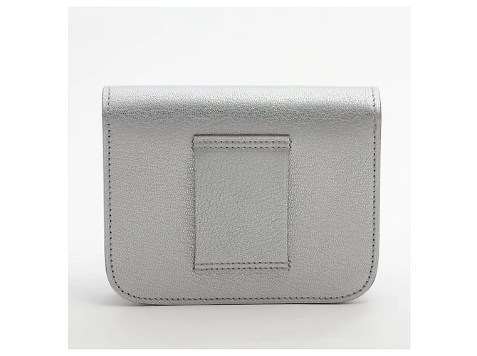 Billetera compacta Constance Slim en cabra siamés de Hermès Plata - vista 2