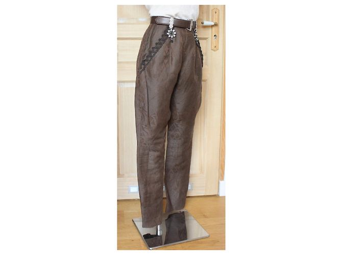 Pantalones Christian Dior de Gianfranco Ferre Castaño - vista 2
