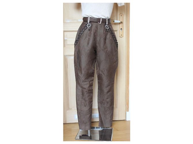 Pantalones Christian Dior de Gianfranco Ferre Castaño - vista 3