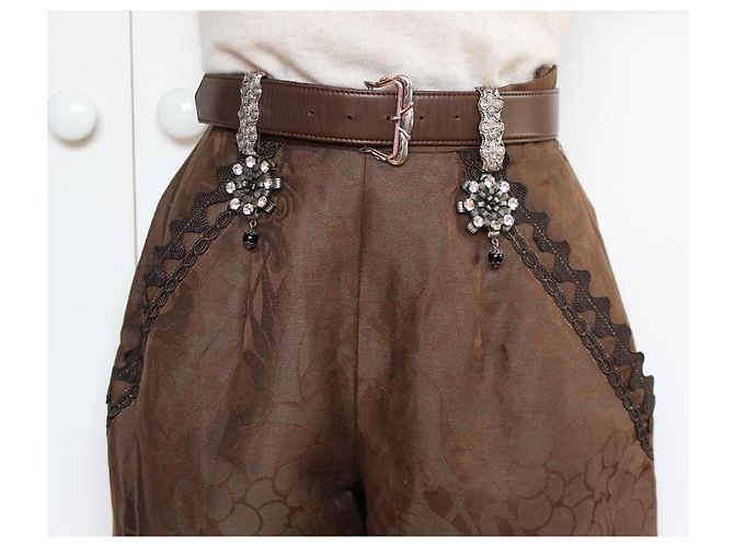 Pantalones Christian Dior de Gianfranco Ferre Castaño - vista 8
