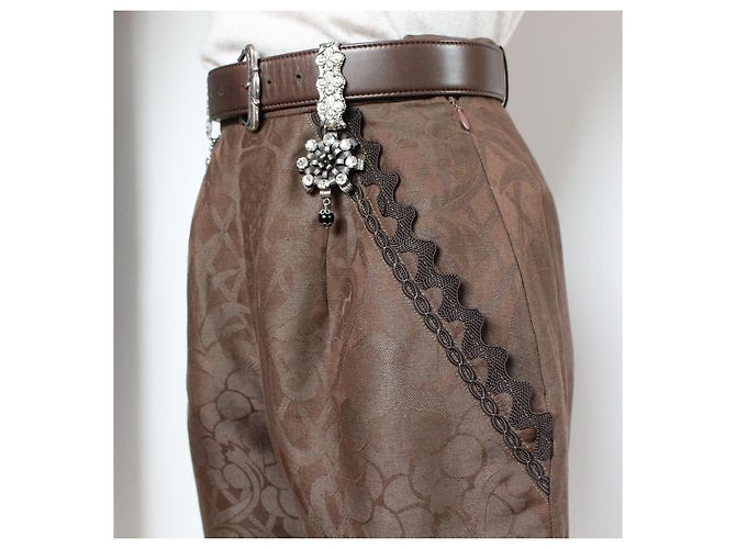 Pantalones Christian Dior de Gianfranco Ferre Castaño - vista 9