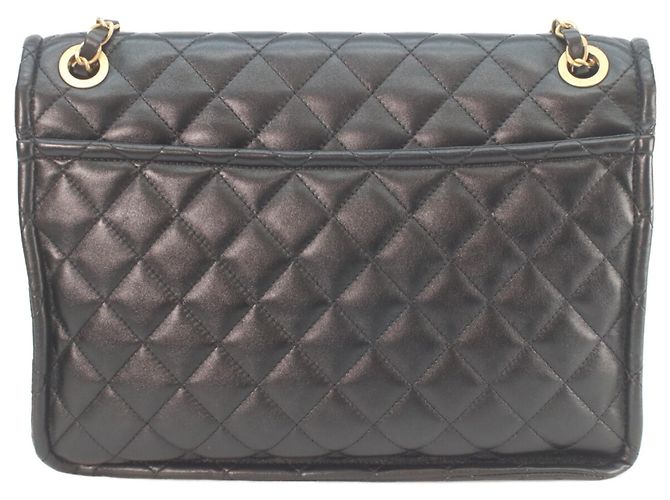 Borsa a spalla in agnello nero lucido Chanel - vista 3