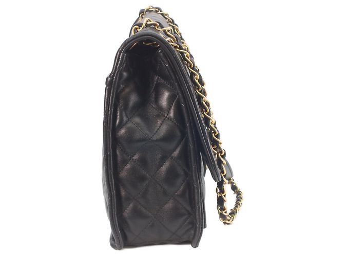 Borsa a spalla in agnello nero lucido Chanel - vista 4