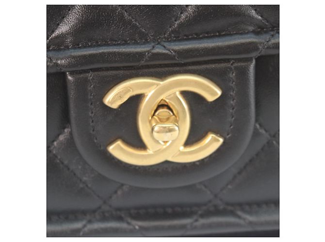 Borsa a spalla in agnello nero lucido Chanel - vista 6