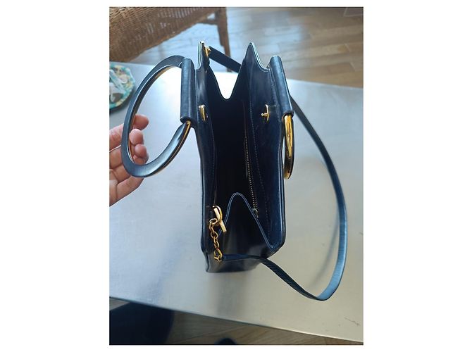 Autre Marque Bolsa de mão Balenca em couro azul marinho Azul escuro - vista 14