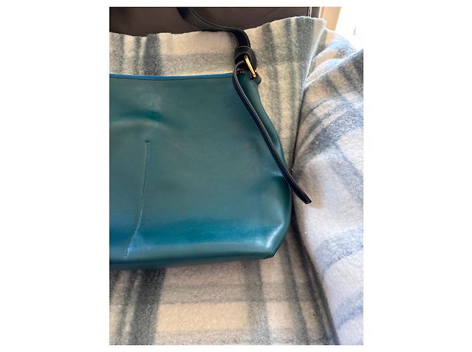 Céline Borsa in pelle Celine Twisted Cabas da donna Blu - vista 10