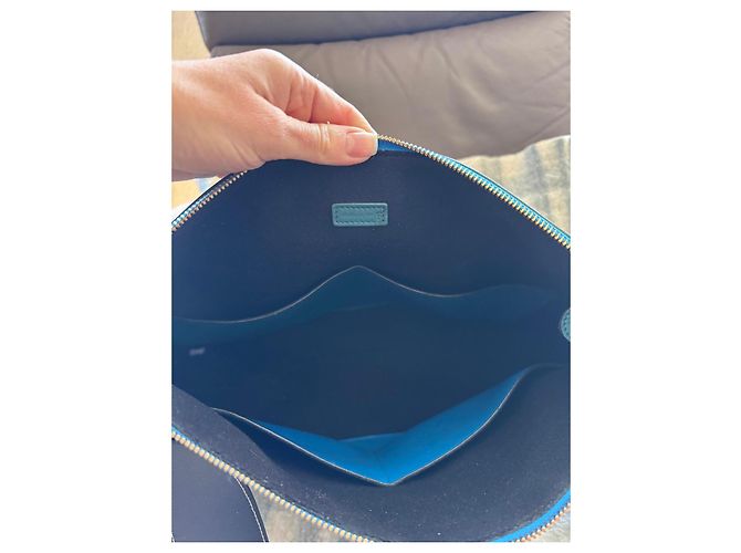 Céline Borsa in pelle Celine Twisted Cabas da donna Blu - vista 12