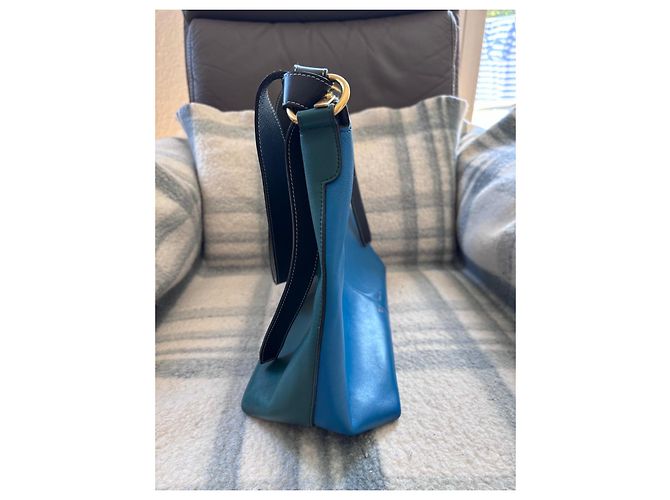 Céline Borsa in pelle Celine Twisted Cabas da donna Blu - vista 5