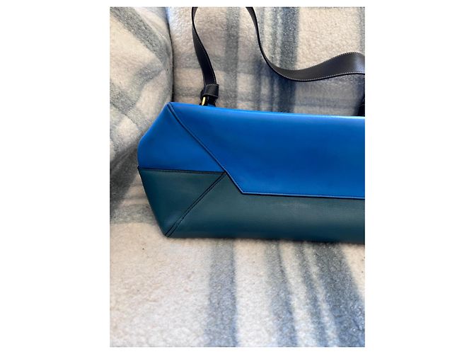 Céline Borsa in pelle Celine Twisted Cabas da donna Blu - vista 6