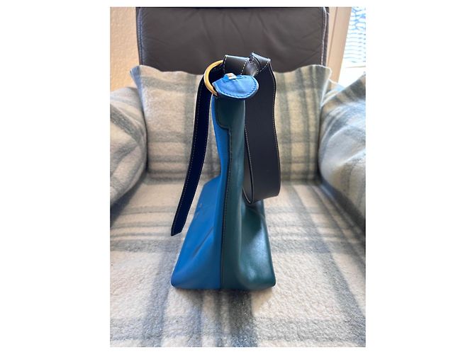 Céline Borsa in pelle Celine Twisted Cabas da donna Blu - vista 7