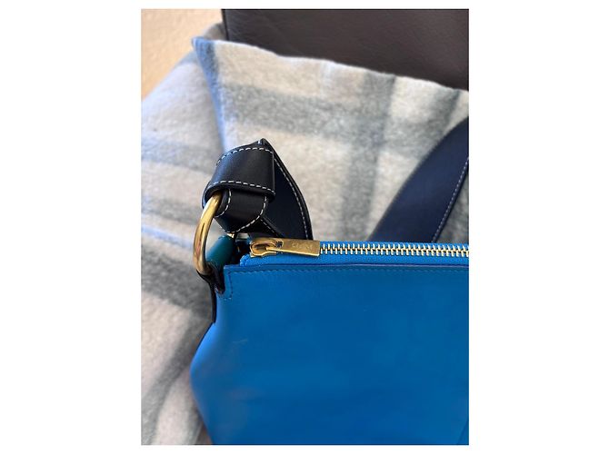 Céline Borsa in pelle Celine Twisted Cabas da donna Blu - vista 8