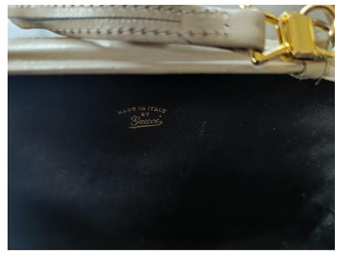 Gucci Borsa a spalla ovale in pelle beige - vista 7