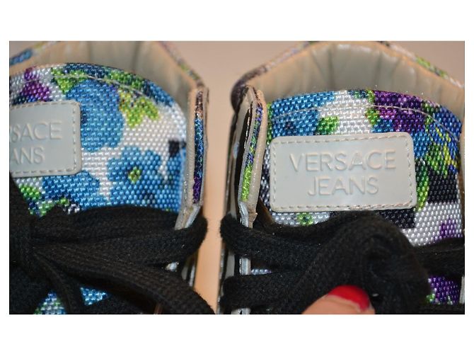 sneakers Versace Jeans Couture multicolore in tessuto - vista 3