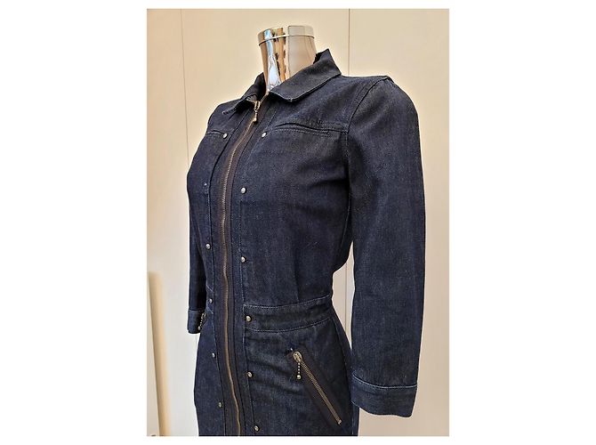 Vestido de denim ajustado Alexander McQueen Azul marino - vista 11