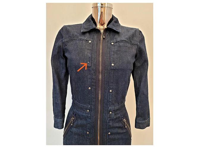 Vestido de denim ajustado Alexander McQueen Azul marino - vista 15