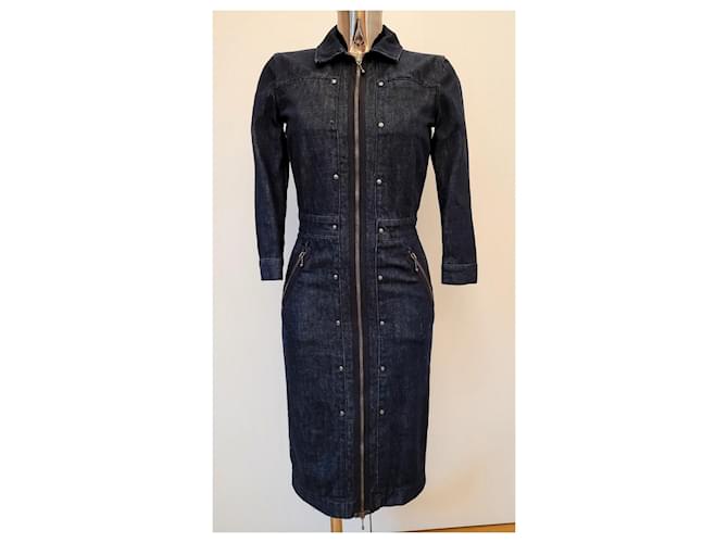 Vestido de denim ajustado Alexander McQueen Azul marino - vista 2